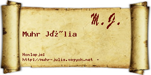 Muhr Júlia névjegykártya